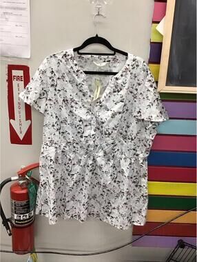Agnes orinda womens silky peplum blouse 2X new from JCPenney